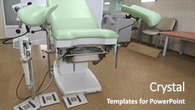  Presentation with consulting - Theme consisting of interior of a gynaecologist consulting background and a coral colored foreground