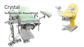  Presentation with consulting - Presentation theme having interior of a gynaecologist consulting background and a  colored foreground