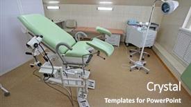  Presentation with consulting - Slide set having interior of a gynaecologist consulting background and a coral colored foreground