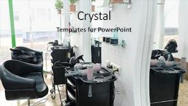  Presentation with hairdressing salon - Amazing PPT layouts having interior of a hairdressing salon backdrop and a light gray colored foreground