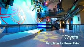  Presentation with hip - Presentation theme enhanced with interior of a hip and trendy nightclub background and a ocean colored foreground