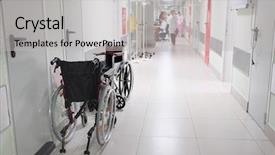 Presentation with hospital investment - PPT layouts featuring interior of a hospital corridor background and a  colored foreground