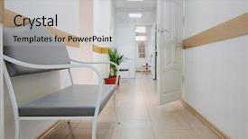  Presentation with interior - Presentation design with interior of a hospital corridor background and a light gray colored foreground