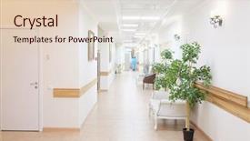  Presentation with hospital network - Amazing presentation design having interior of a hospital corridor backdrop and a lemonade colored foreground