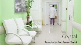  Presentation with hospital - Audience pleasing presentation theme consisting of interior-of-a-hospital-corridor backdrop and a light gray colored foreground