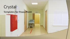  Presentation with hospital acquire infection control and prevention - Presentation design featuring interior of a hospital hallway background and a mint green colored foreground