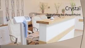  Presentation with workplace safety hospital - Slide deck having interior of a hospital reception background and a  colored foreground