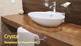  Presentation with korean hotel - Presentation theme consisting of interior of a hotel bathroom background and a tawny brown colored foreground