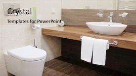  Presentation with bathroom - Cool new theme with interior of a hotel bathroom backdrop and a soft green colored foreground
