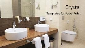  Presentation with renovation - Audience pleasing PPT theme consisting of interior of a hotel bathroom backdrop and a soft green colored foreground