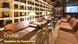  Presentation with hotel royalty - Theme enhanced with interior of a hotel restaurant background and a  colored foreground