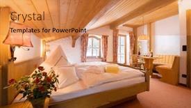  Presentation with hotel - Amazing theme having interior-of-a-hotel-room backdrop and a gold colored foreground