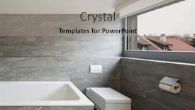  Presentation with interior design - Colorful slide deck enhanced with interior of a house bathroom modern design backdrop and a light gray colored foreground