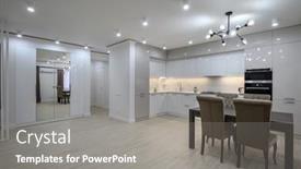  Presentation with dining table - Presentation theme consisting of interior-of-a-huge-white background and a gray colored foreground