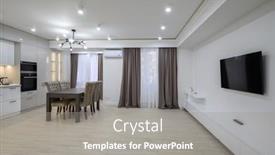  Presentation with dining table - Slide set having interior-of-a-huge-white background and a  colored foreground