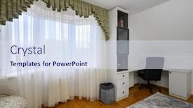  Presentation with interior - Presentation featuring interior-of-a-large-brightly background and a sky blue colored foreground