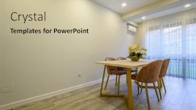  Presentation with luxury awards ceremony - PPT theme consisting of interior-of-a-large-spacious background and a soft green colored foreground