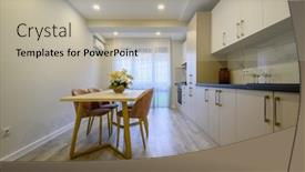  Presentation with dining - Slide set featuring interior-of-a-large-spacious background and a light gray colored foreground