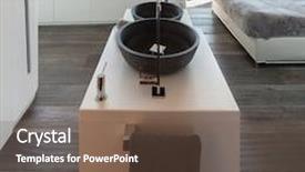  Presentation with bedroom modern - Audience pleasing PPT theme consisting of interior of a loft bedroom with bath modern design backdrop and a violet colored foreground