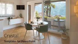  Presentation with everything - PPT theme enhanced with interior-of-a-lovely-apartment background and a coral colored foreground