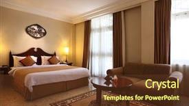  Presentation with luxury hotel - Cool new PPT theme with interior of a luxury hotel backdrop and a tawny brown colored foreground