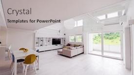  Presentation with interior design - Amazing presentation theme having interior-of-a-luxury-stylish backdrop and a light gray colored foreground