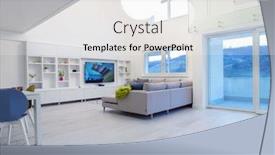  Presentation with interior design - Presentation theme consisting of interior-of-a-luxury-stylish background and a white colored foreground