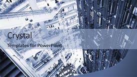  Presentation with shanghai - Colorful PPT theme enhanced with interior of a massive shopping mall in shanghai backdrop and a light blue colored foreground