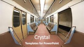  Presentation with metro train - PPT theme consisting of interior of a metro carriage background and a  colored foreground