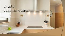  Presentation with wide - Audience pleasing presentation design consisting of interior-of-a-modern-apartment backdrop and a mint green colored foreground