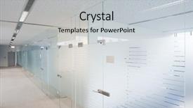  Presentation with company - PPT layouts having glass door - interior of a modern company background and a light gray colored foreground