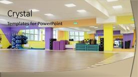  Presentation with dancing - Beautiful slides featuring interior of a modern dancing hall backdrop and a mint green colored foreground