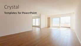  Presentation with nobody - PPT theme featuring interior-of-a-modern-house background and a mint green colored foreground