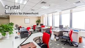  Presentation with interior - Presentation theme consisting of interior of a modern office background and a light gray colored foreground