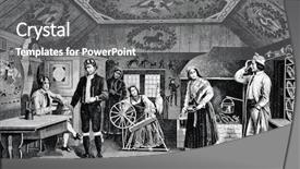  Presentation with engraving - Presentation theme featuring vegetation on the bank background and a coral colored foreground.