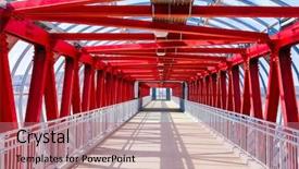  Presentation with pedestrian bridge - Theme featuring interior of a pedestrian bridge background and a coral colored foreground