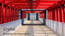  Presentation with pedestrian bridge - Slides consisting of interior of a pedestrian bridge background and a soft green colored foreground