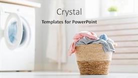  Presentation with laundry room - PPT theme with interior-of-a-real-laundry background and a white colored foreground