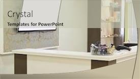  Presentation with reception hall - Slide deck enhanced with interior of a reception hall background and a soft green colored foreground