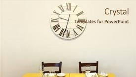  Presentation with dining restaurant - Slide deck featuring interior of a restaurant dining table prepared background and a cream colored foreground