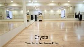  Presentation with dancing - Slide set consisting of interior of a sport and dancing hall background and a soft green colored foreground