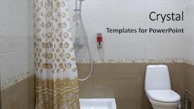  Presentation with room interior design - PPT theme enhanced with interior of a toilet room background and a  colored foreground