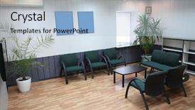  Presentation with waiting room - Slide deck enhanced with interior of a waiting room background and a light blue colored foreground