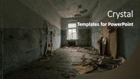  Presentation with glass ceiling - Slide deck enhanced with interior-of-abandoned-room and a dark gray colored foreground