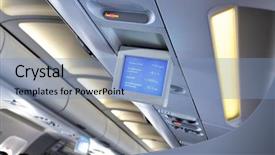  Presentation with economy - Slides enhanced with interior of airplane with informational background and a  colored foreground