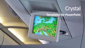  Presentation with airplane cash - Cool new presentation theme with interior of airplane with informational backdrop and a gray colored foreground