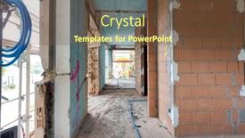  Presentation with blue orange - Theme enhanced with interior-of-an-ancient-villa background and a tawny brown colored foreground