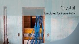  Presentation with renovation - Presentation theme consisting of interior-of-an-ancient-villa background and a light gray colored foreground