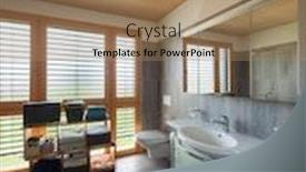  Presentation with eco - Presentation enhanced with interior of an eco house background and a coral colored foreground