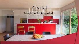  Presentation with dining table - PPT layouts having interior of an eco house background and a soft green colored foreground